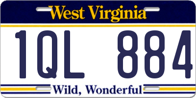 WV license plate 1QL884