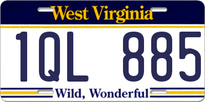 WV license plate 1QL885