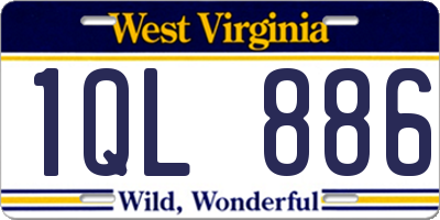 WV license plate 1QL886