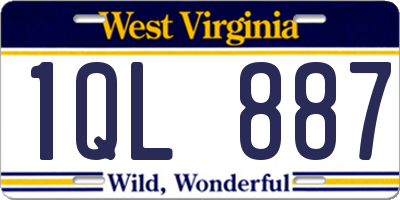 WV license plate 1QL887