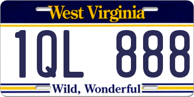 WV license plate 1QL888