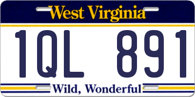 WV license plate 1QL891