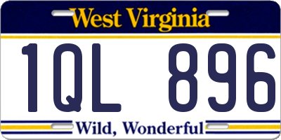WV license plate 1QL896