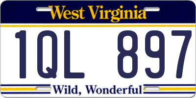 WV license plate 1QL897