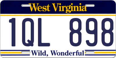 WV license plate 1QL898