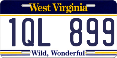 WV license plate 1QL899