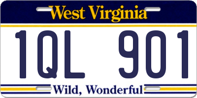 WV license plate 1QL901
