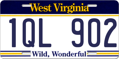 WV license plate 1QL902