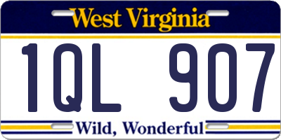 WV license plate 1QL907