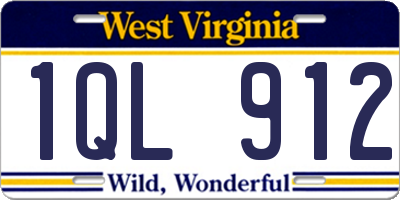 WV license plate 1QL912