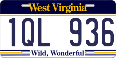 WV license plate 1QL936