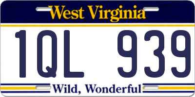 WV license plate 1QL939