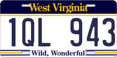 WV license plate 1QL943