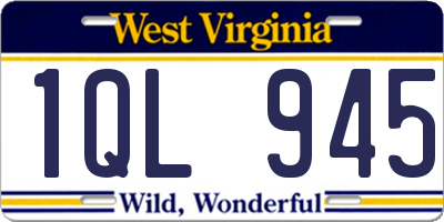 WV license plate 1QL945