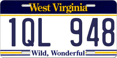 WV license plate 1QL948