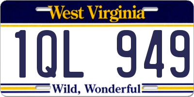 WV license plate 1QL949