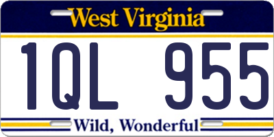 WV license plate 1QL955