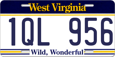 WV license plate 1QL956