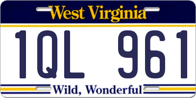 WV license plate 1QL961