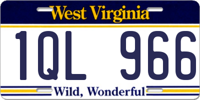 WV license plate 1QL966