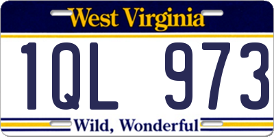 WV license plate 1QL973