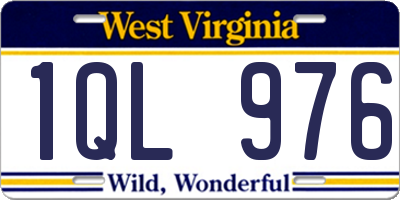 WV license plate 1QL976