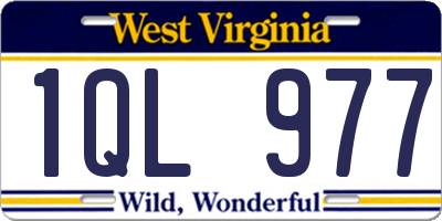 WV license plate 1QL977