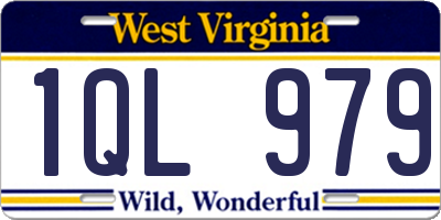WV license plate 1QL979