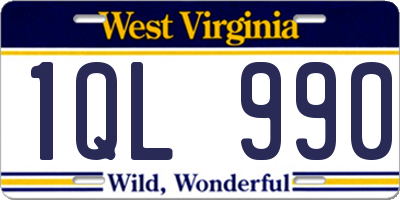 WV license plate 1QL990