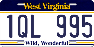 WV license plate 1QL995