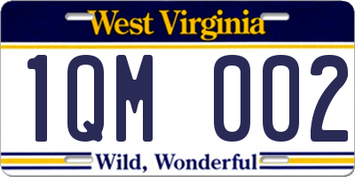 WV license plate 1QM002