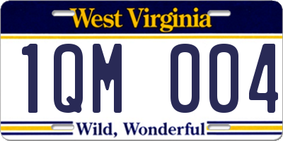WV license plate 1QM004
