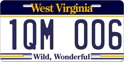 WV license plate 1QM006