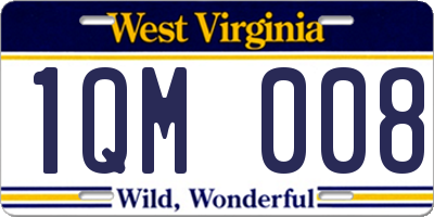 WV license plate 1QM008
