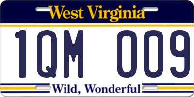 WV license plate 1QM009