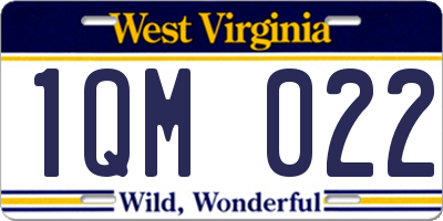 WV license plate 1QM022
