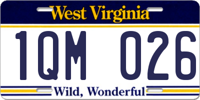 WV license plate 1QM026