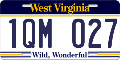 WV license plate 1QM027