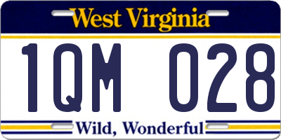 WV license plate 1QM028