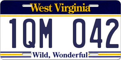 WV license plate 1QM042