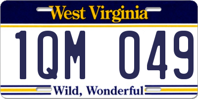 WV license plate 1QM049