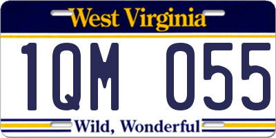 WV license plate 1QM055