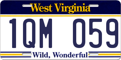WV license plate 1QM059