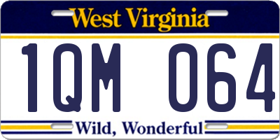 WV license plate 1QM064