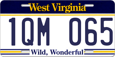 WV license plate 1QM065