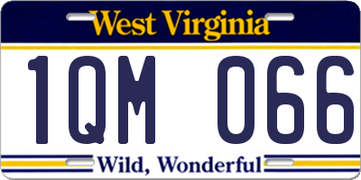 WV license plate 1QM066