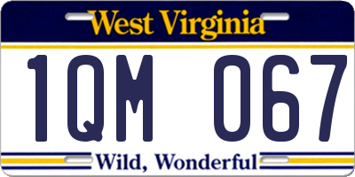 WV license plate 1QM067