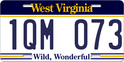 WV license plate 1QM073