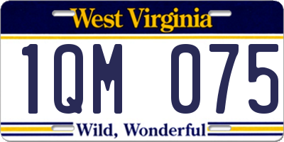 WV license plate 1QM075