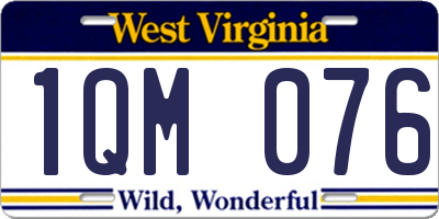 WV license plate 1QM076